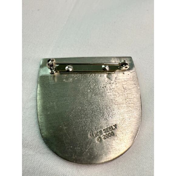 2000 Alice Seely Studio Art Pewter Petroglyph Brooch - Picture 5 of 5
